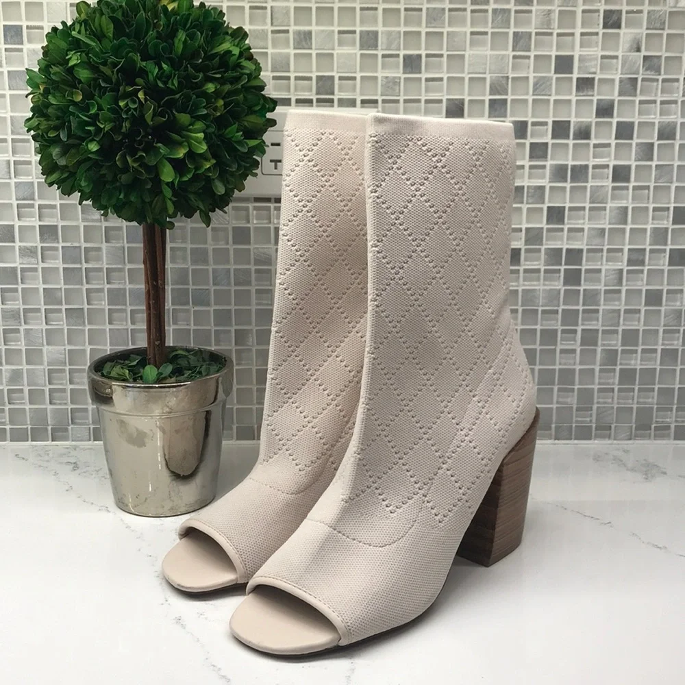 Kelsi Dagger Brooklyn Macey Knit Peep Toe Bootie